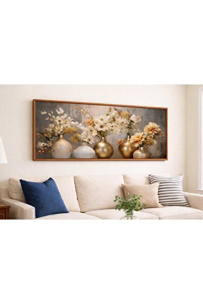 woodhomeworks Tek Parça Gerçek Ahşap Yatay Panorama Çerçeveli Tablo sakin oda...