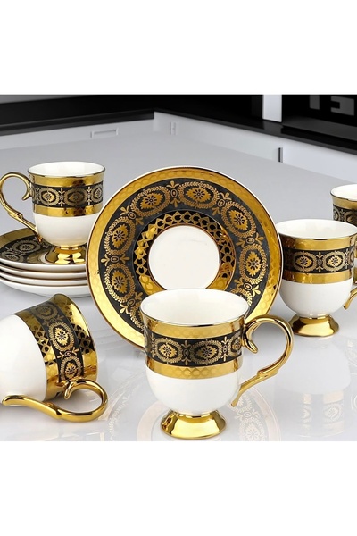 Kosova Çırağan Home Lily Ayaklı Kahve Fincanı Takımı