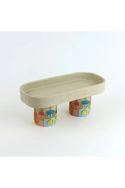 Generic Beige and colored Ramadan serving dish