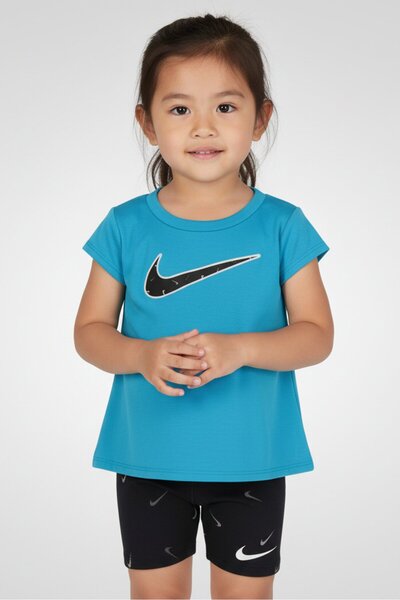 Nike Toddlers Girl 2 Piece Short Sleeve T-Shirt And Shorts Set, Multicolor