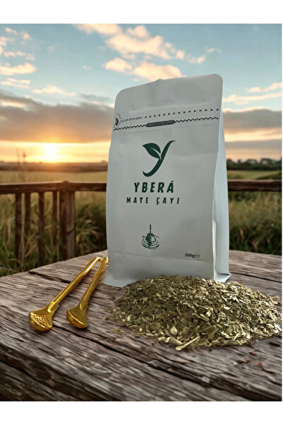Ybera Mate Çayı Mate Çayı 200 gr ve Bombilla (2 adet gold rengi) Hediyeli