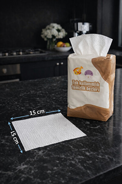 BEYZANA Tek Kullanımlık Temizlik Bezi – 15×15 cm Hijyenik Bez (45 Adet)