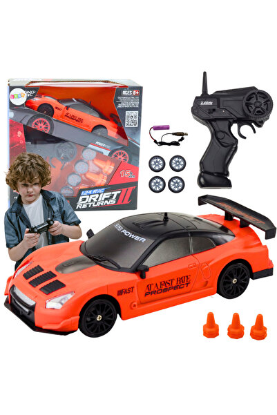LEAN R/C 1:24 Orange Remote Control Sports Car with Interchangeable Wheels