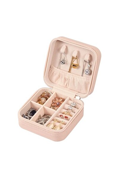 TRENDMARK Cutie de bijuterii, piele ecologică, pentru călătorie, 10 x 10 x 5 ...