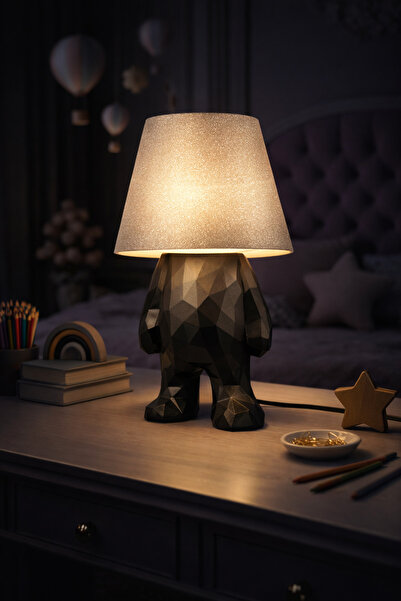ZORO Modern Lamba Adam Masa Lambası | Siyah Abajur | Çocuk Odası & Masa Üstü ...