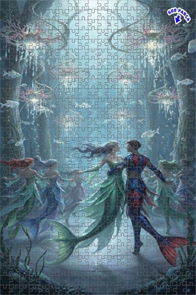 Teona Ahşap Deniz Kızı Balosu Yağlı Boya Görünümlü Çift Katlı Çerçeveli Ahşap...