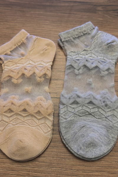 TChic Tulle Detailed Double Women's Socks