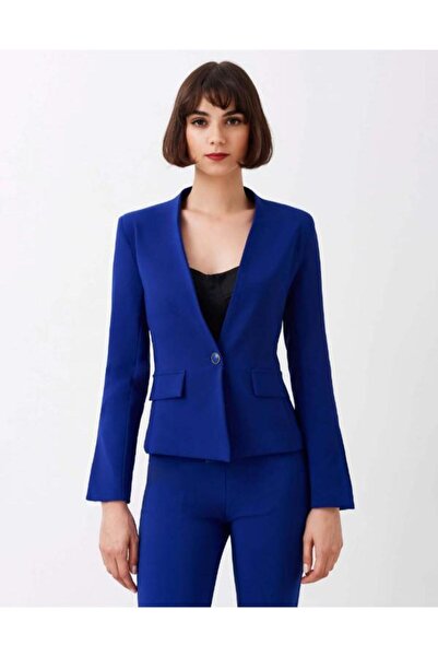 RINASCIMENTO Jacket with padded shoulders, Blue