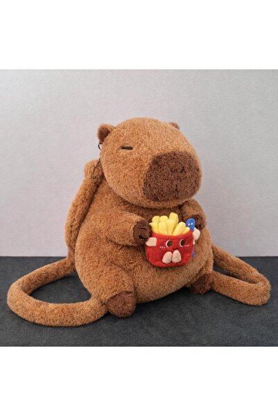 ZİVENTA Kapibara Peluş Kahve Sırt Çantası Sevimli Çocuk Fermuarlı Patates Kız...