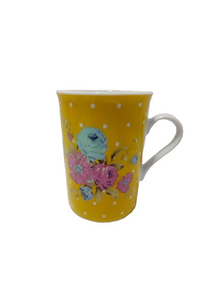 Bosphorus Porcelain Mug, Cup with Flower Pattern 7.5X7.5X10Cm