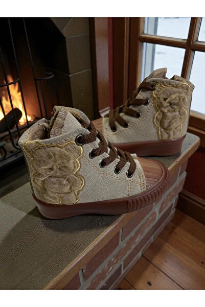 VARKAN Unisex Yünlü Kışlık Bebek-Çocuk Ayakkabısı 21-30 Numara