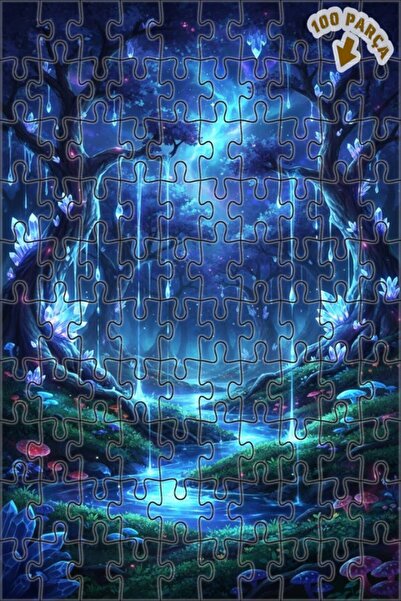 Teona Ahşap لغز الغابة الكريستالية الغامضة 100 قطعة 25×25