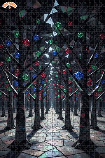 Teona Ahşap Crystal Forest Mysterious Art Wooden Puzzle 500 Pieces 50X30