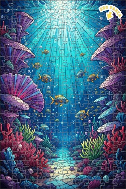 Teona Ahşap لغز خشبي مؤطر بطبقتين بتصميم فن الفسيفساء الغامض تحت البحر 200 قط...