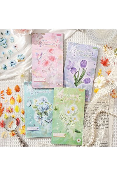 İthal E2-20 Sheets Cicek Sticker Kitabi
