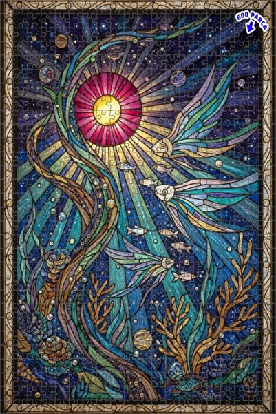 Teona Ahşap لغز خشبي فني بمظهر لوحة زيتية لوجودات تحت البحر السحرية 600 قطعة ...