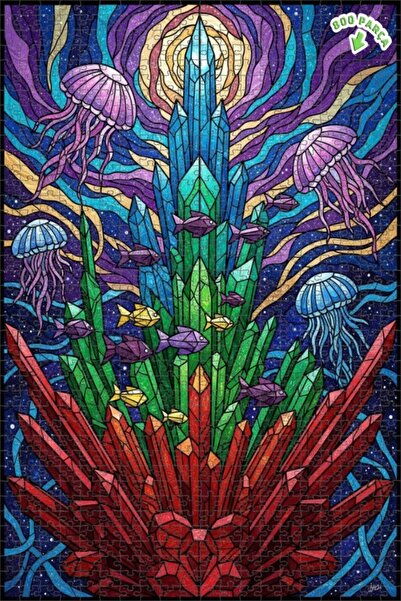 Teona Ahşap لغز خشبي بإطار مزدوج الطبقات من كريستال ديني أتاشي 800 قطعة 70x50