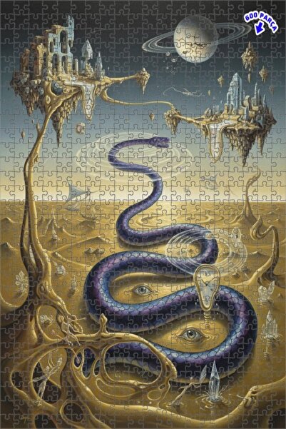 Teona Ahşap لغز خشبي على شكل مدينة الضفدع المفقودة بمظهر لوحة زيتية سريالية 6...