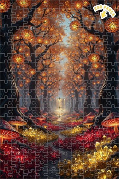 Teona Ahşap لوحة فنية بتصميم شلال الغابة السحرية بمظهر لوحة زيتية، لغز خشبي ب...