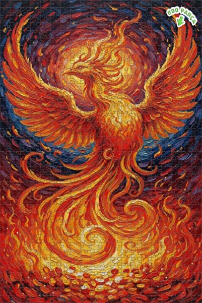 Teona Ahşap لوحة زيتية لرقصة اللهب، طائر الفينيق الأسطوري، بازل خشبي مؤطر بطب...