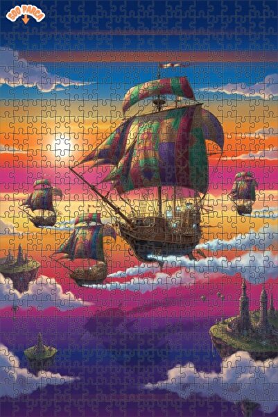 Teona Ahşap لغز خشبي بإطار ذو طابقين بتصميم قطعة فنية لسفينة طائرة 500 قطعة 5...