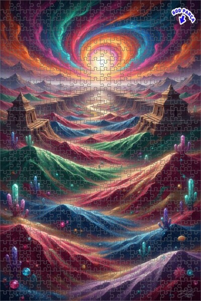 Teona Ahşap Mysterious Galaxy Oasis Double Layer Framed Wooden Puzzle 600 Pie...