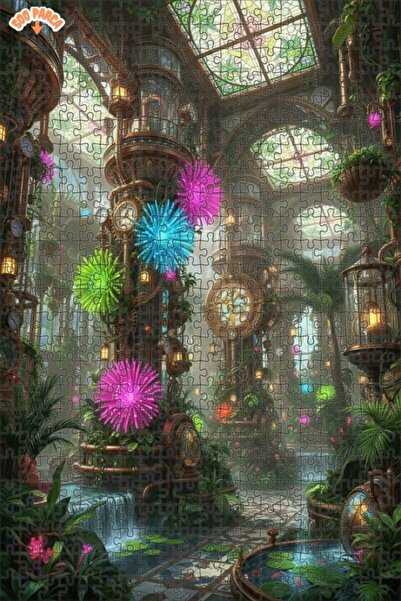 Teona Ahşap لغز خشبي بإطار مزدوج الطبقات بمظهر لوحة زيتية على طراز الحديقة ال...