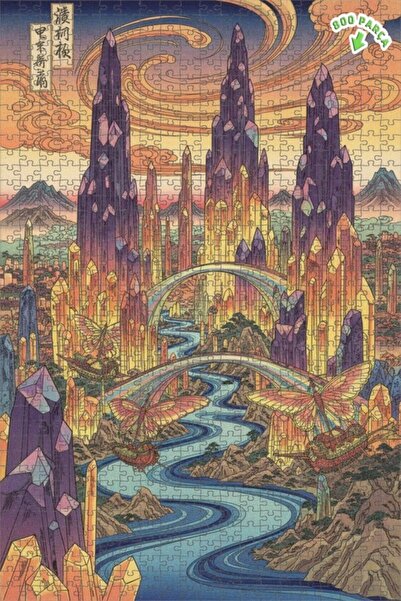 Teona Ahşap لغز خشبي بإطار مزدوج الطبقات من كريستال سيتي تيلنج 800 قطعة 70x50