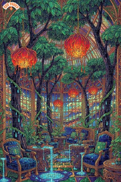 Teona Ahşap لغز خشبي مؤطر بطبقتين لقصر الحديقة الغامضة 500 قطعة 50×30