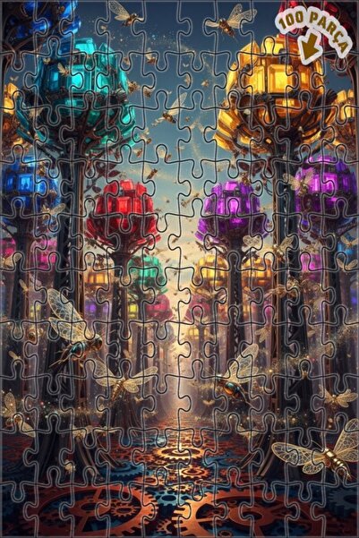 Teona Ahşap لغز خشبي مُشكّل من طبقتين بإطار من أشجار الماس والحشرات الميكانيك...