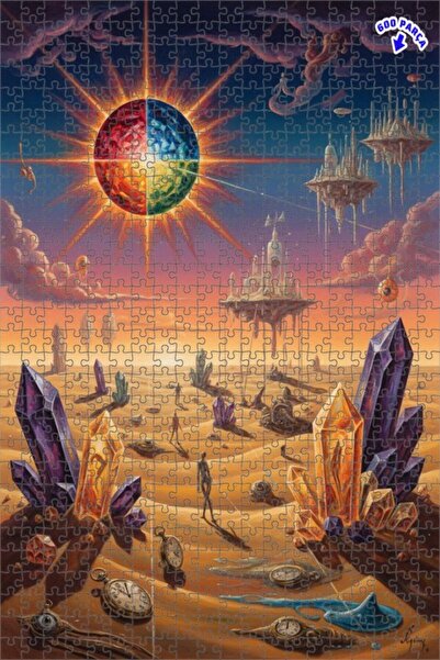 Teona Ahşap لغز خشبي بمظهر لوحة زيتية يصور الكوكب الغامض ورقصة الكريستالات ال...