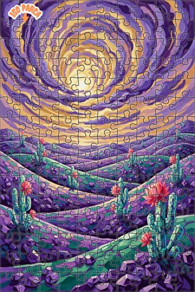 Teona Ahşap لغز خشبي بإطار مزدوج الطبقات بمظهر لوحة زيتية لمناظر الصحراء 150 ...