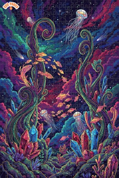 Teona Ahşap لغز خشبي بإطار مزدوج الطبقات على شكل غابة كريستالية تحت الماء 500...