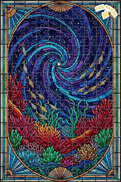 Teona Ahşap لغز خشبي مؤطر بطبقتين من موجة المحيط السحرية 200 قطعة 25x35