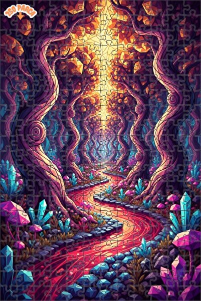 Teona Ahşap لغز خشبي مؤطر مكون من طابقين من مسار الغابة الكريستالية السحرية 2...