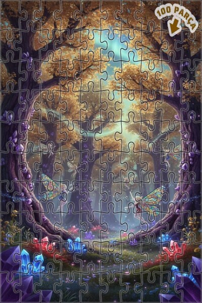 Teona Ahşap لغز خشبي مؤطر بطبقتين من فيريل الغابة الخيالية والغابة الكريستالي...