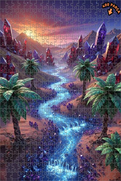 Teona Ahşap لغز خشبي بإطار مزدوج الطبقات بمظهر فني رقمي من كريستال فالي، 400 ...