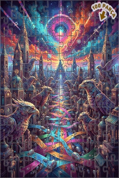 Teona Ahşap لغز خشبي رائع بإطار مزدوج الطبقات من فانتاستيك جايك سيتي إيجل آرت...