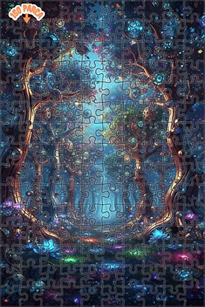 Teona Ahşap Mysterious Mechanical Forest Double Layer Framed Wooden Puzzle 15...