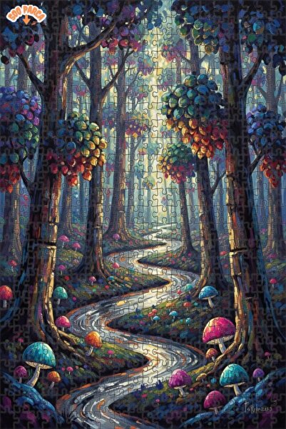 Teona Ahşap لوحة زيتية ملونة لمنظر طريق الغابة 500 قطعة 50×30