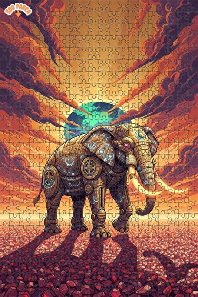 Teona Ahşap لغز خشبي ميكانيكي على شكل فيل بإطار مزدوج الطبقات 500 قطعة 50×30