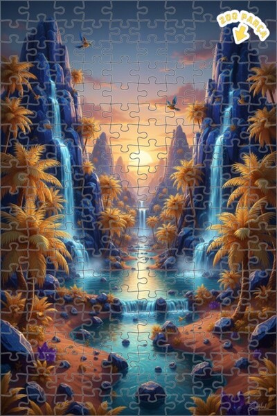 Teona Ahşap ألغاز خشبية مؤطرة بطبقتين من شلالات الوادي الغامضة 200 قطعة 25x35