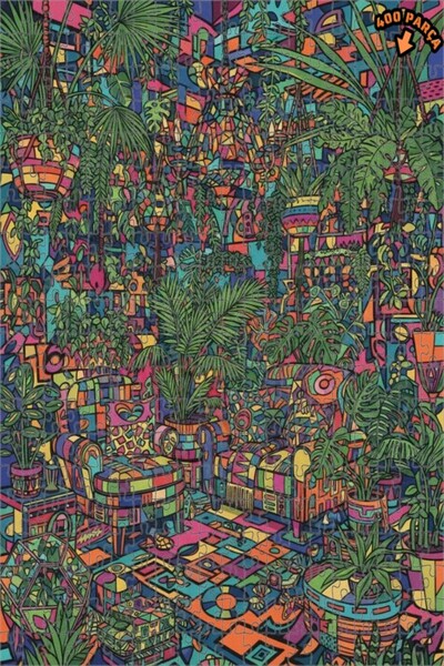 Teona Ahşap لغز خشبي ملون بإطار ذو طابقين بمظهر لوحة زيتية استوائية 400 قطعة ...