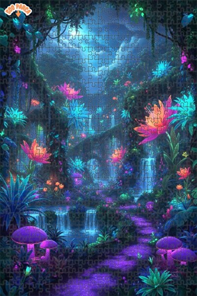 Teona Ahşap ألغاز خشبية مؤطرة بطبقتين بمظهر ألوان مائية لشلالات الغابة السحري...