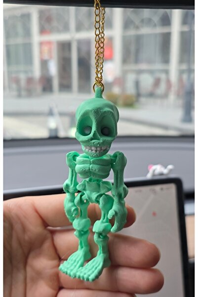 şimika tuning tuningmarketim İskelet Kuru Kafa Ayna Süsü Anahtarlık (yeşil)