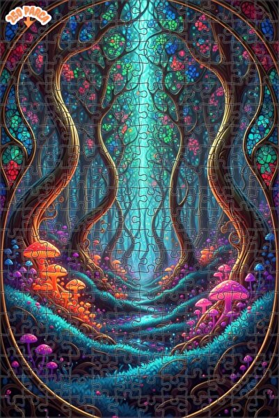 Teona Ahşap لغز خشبي بإطار مزدوج الطبقات بمظهر لوحة زيتية ساحرة للغابة، 250 ق...