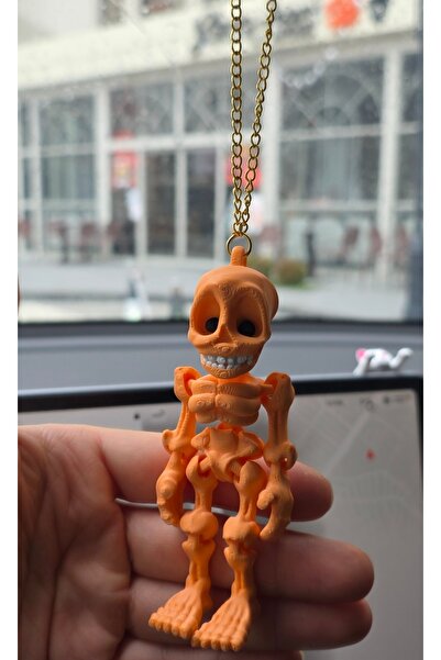 şimika tuning tuningmarketim İskelet Kuru Kafa Ayna Süsü Anahtarlık (turuncu)