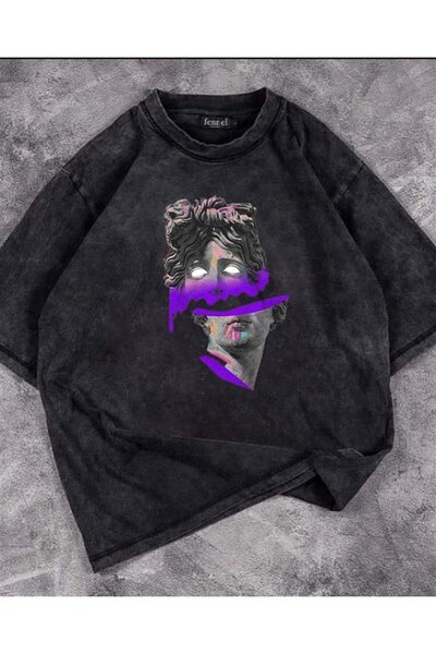 Le Savu Washable Sculpture Art Printed Unisex Oversized Vintage T-Shirt