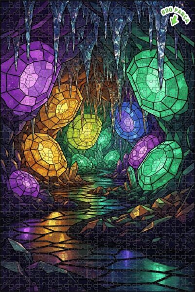 Teona Ahşap منظر الكهف الكريستالي بمظهر الألوان المائية 800 قطعة 70x50