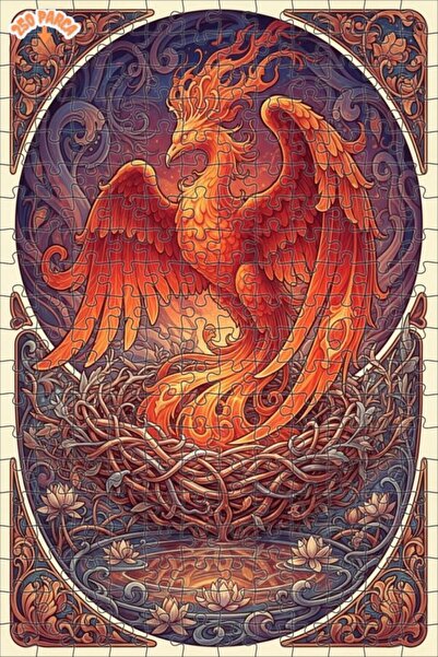 Teona Ahşap لوحة فنية أسطورية لطائر العنقاء، لغز خشبي بإطار مزدوج الطبقات، 25...